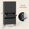 Narrow Shoe Cabinet with 4 Flip Drawers, Shoe Storage Cabinet with Adjustable Shelves, Holds 24–32 Pairs