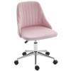 Vanity Chair for Makeup, Velvet Comfy Office Chair with Adjustable Height, Swivel Wheels for Bedroom, Living Room, Grey