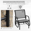 Patio Glider with Breathable Mesh Fabric Seat & Backrest, Metal Frame Outdoor Glider Swing Chair with Armrests, Grey