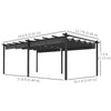 11.7' x 19.6' Retractable Pergola Canopy, Aluminum Pergola for Grill, Patio, Garden, Deck, Dark Grey
