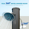 9.2 Gallon Slolar Heated Outdoor Shower, 7.1ft with 2 Free-Rotating Shower Heads & Foot Showers for Poolside Beach Spa