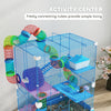 5 Tiers Hamster Cage Portable with Exercise Wheels Play Tube Water Bottle Dishes House Ladder for Gerbils, Dark Blue