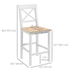 Counter Height Stools Set of 2, Farmhouse Bar Stools with Backs, Solid Wood Counter Stools for Kitchen Island