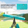 3-Seater Outdoor Porch Swing with Adjustable Canopy, Patio Swing Chair for Garden, Poolside, Backyard, Teal