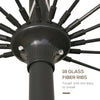 8ft Shanghai Garden Parasol Umbrella with Crank & Tilt, Adjustable Outdoor Sun Shade, Dark Grey