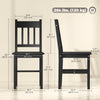 Dining Chairs Set of 2, Kitchen Chair with Slat Back, Pine Wood Structure for Living Room and Dining Room, Black