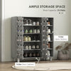 Shoe Cabinet, 21 Pair Shoe Storage Cabinet Organizer with 5-tier Double Door Cabinet and 5-tier Open Shelves, Light Grey