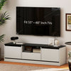 TV Stand for 55-60 Inch TV, Entertainment Center w/ Cabinets, Shelf, Drawer and Cable Management for Living Room, White