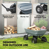 Steel Garden Cart with Handle and 10