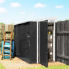 4' x 8' Outdoor Storage Shed Lean to Shed Outdoor Metal Tool Shed with Lockable Door and Air Vents