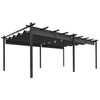 11.7' x 19.6' Retractable Pergola Canopy, Aluminum Pergola for Grill, Patio, Garden, Deck