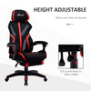 Chaise de gaming ergonomique style course avec repose-pieds, appuie-tête, siège pivotant inclinable à dossier haut et hauteur réglable, noir et rouge