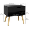 Set of 2 Bedside Table with Drawer and Shelf, Modern Nightstand with Wooden Legs, End Table for Bedroom, White