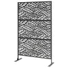 Metal Outdoor Privacy Screen, Freestanding Outdoor Divider with Stand, 78
