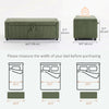 Storage Ottoman, Upholstered Corduroy End of Bed Bench with Thick Padding, Storage Bench for Bedroom, Dark Green