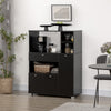 Compact Kitchen Pantry Buffet Server Hutch Storage Cabinet  with Microwave Oven Stand Drawer and Shelves, Black