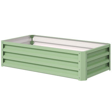 Galvanized Raised Garden Bed, Outdoor Planter Box for Vegetables, Flowers, Herbs, 4' x 2' x 1', Light Green