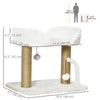 Cat Tower Condo for Indoor Cats, Small Cat Tree with Jute Scratching Posts, Top Perch, Dangling Balls
