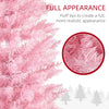 7' Pre Lit Artificial Pencil Christmas Trees, Xmas Tree with Realistic Branches and Warm White LED Lights, Pink