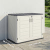 35 Cu.Ft Outdoor Storage Cabinet, Waterproof HDPE Outdoor Storage Shed with Lockable Doors and Openable Top