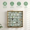 7-Tier Display Cabinet, Shot Glass Display Case, Glass Curio Cabinet with 2 Glass Doors and 6 Adjustable Shelves, Rustic Brown