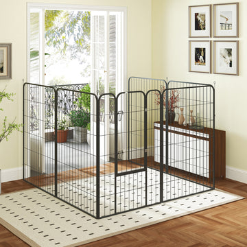 8 Panel Pet Playpen Play Yard Fence Home DIY Heavy-Duty Metal Foldable Indoor Outdoor 47