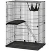 2-Tier Cat Cage Indoor, Detachable Metal Wire Kennel with Hammock, Platform, Tray and Cushion for 1-2 Kittens