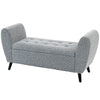 Upholstered Storage Bench with Arms, Modern Ottoman Bench for Bedroom, Entryway, and Living Room