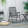 Outdoor Folding Chair, Bungee Sling Foldable Patio Dining Chair with Armrests, Folding Lawn Chair for Camping, Garden, Pool, Beach, Backyard, Grey