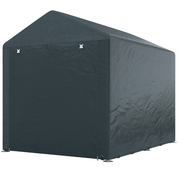 Portable Bicycle Shed with Galvanised Steel Frame and Large Door, Waterproof Outdoor Shed for Garden Tools, Dark Grey