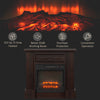 Electric Fireplace with Mantel, Freestanding Heater Corner Firebox with Log Hearth and Remote Control, 1400W, Brown