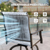 Outdoor Bar Stools Set of 2, Swivel Bar Height Chairs with High Back, Curved Armrests and Steel Frame for Balcony, Mixed Grey