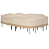84B-059 129.9-Inch Oval Patio Table and Chair Set Cover, Beige/Coffee Sofa Set