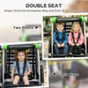 3-in-1 Bike Trailer for Kids, Running Stroller with 2 Seats, Jogging Cart with 5-Point Harness, Storage Units