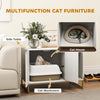 Cat Litter Box Enclosure with Tall Legs, Litter Mat, Fits Mots of Litter Box, 31.5