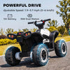 Kids 4 Wheeler Quad with Music, Headlights, High & Low Speed, Kids ATV for 3-5 Years Old Boys & Girl, White