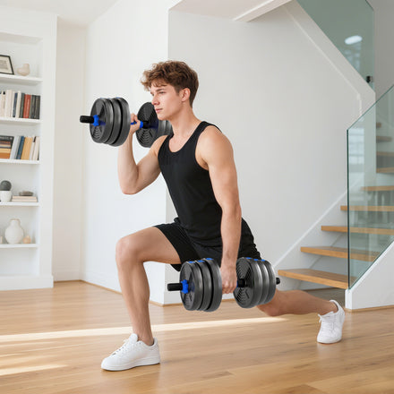 Adjustable Dumbbell Set, 3 in 1 Weights Dumbbells Set for Home Gym, 55lb Free Weights with Connector and Non-Slip Grip