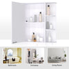 Mirrored Bathroom Wall Cabinet Wall Mounted Medicine Cabinet with Door & Shelves, White