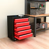 Rolling Tool Chest, 5-Drawer Lockable Tool Cabinet with 4 Wheels, Handle, Toolbox Storage Organizer for Garage, Workshop, Repair Shop