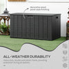 81 Gallon Garden Storage Box, Waterproof  Double Wall Storage Container with Wheels and Handles, Black