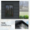 4' x 3' Plastic Garden Shed with Floor, Outdoor Small Shed with Lockable Door, Window and Vent, Dark Grey