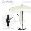 7.5ft Half Umbrella Semi Patio Parasol with Crank Handle, Top Vent for Garden, Balcony- NO BASE INCLUDED, Cream