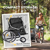 2-in-1 Bike Trailer for Kids, Foldable 2-Seat Baby Stroller with 5-Point Harness, Rubber Wheels, Storage Bag, Black