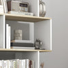 5-Tier Bookshelf, Geometric S Shaped Bookcase, Tall Narrow Display Shelf for for Living Room, Study Room, White
