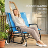Outdoor Glider Bench, Patio Glider for 2 Persons, Blue