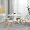Modern Dining Table Chairs Set of 4, Rubber Wood Kitchen Table Chairs with PU Leather Cushion for Living Room, Bedroom, White