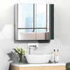 Wall Mounted Mirror Cabinet, Bathroom Medicine Cabinet with Mirror, 2 Doors and 3-tier Shelving, White