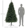 7.5ft Artificial Christmas Trees, Xmas Tree with 1346 Branch Tips, Auto Open Holiday Party Décor with Steel Base for Home Office, Green