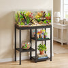 25 Gallon Fish Tank Stand, Metal Aquarium Stand with 3 Tier Storage Shelf, Adjustable Feet for Home Office, Black