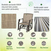 3 Piece Patio Glider Set Outdoor Gliders with Breathable Mesh Seat, Glass Top Table for Garden, Yard, Mixed Brown